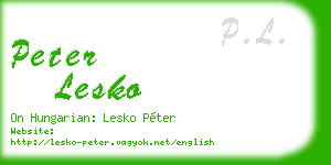 peter lesko business card